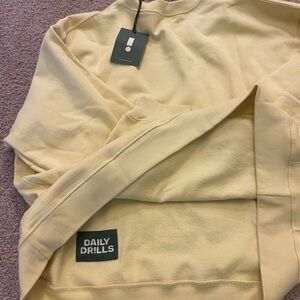 Daily Drills Set: Butter Yellow Oversized Fleece Crew and Fleece Super Shorts
